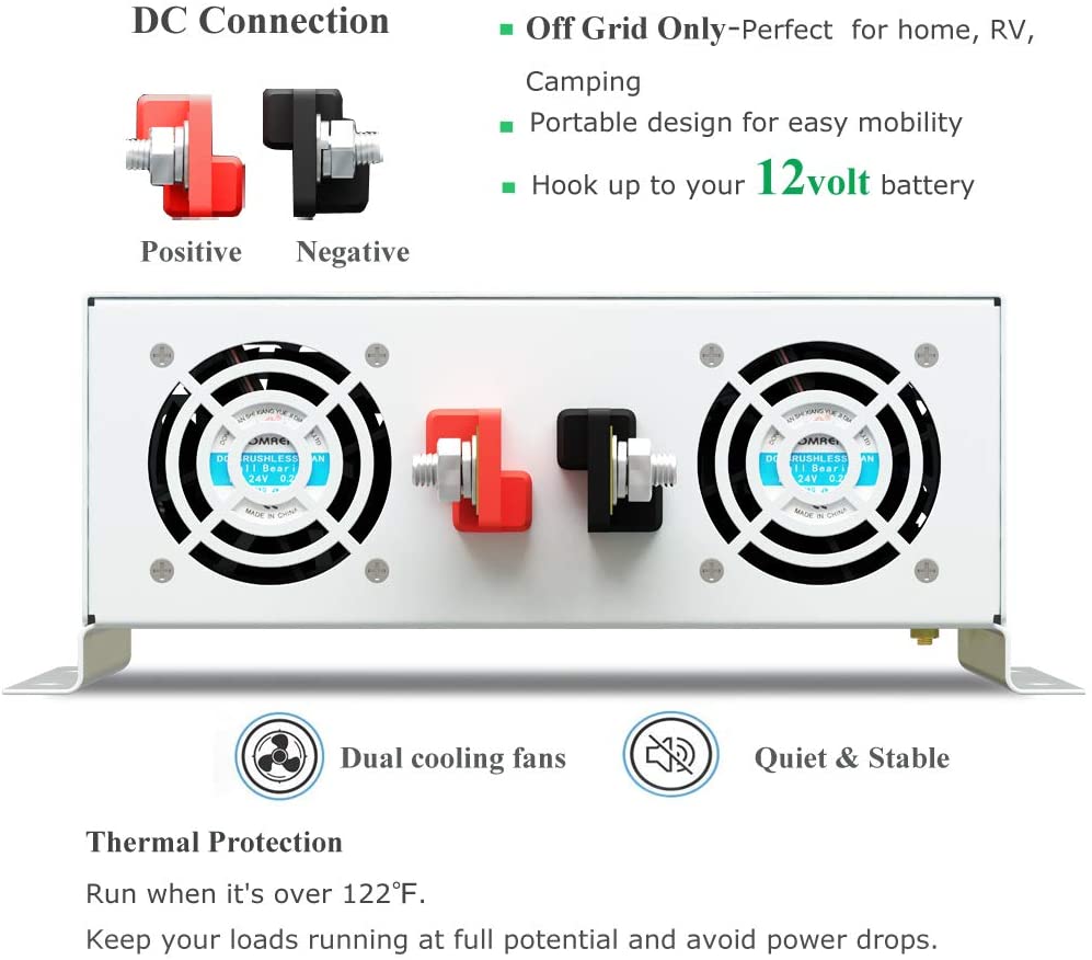 Kapalı ızgara güneş invertör 2 - Inverter Pure Sine Wave 60Hz 120V 3000W incelemesi ve fiyatı