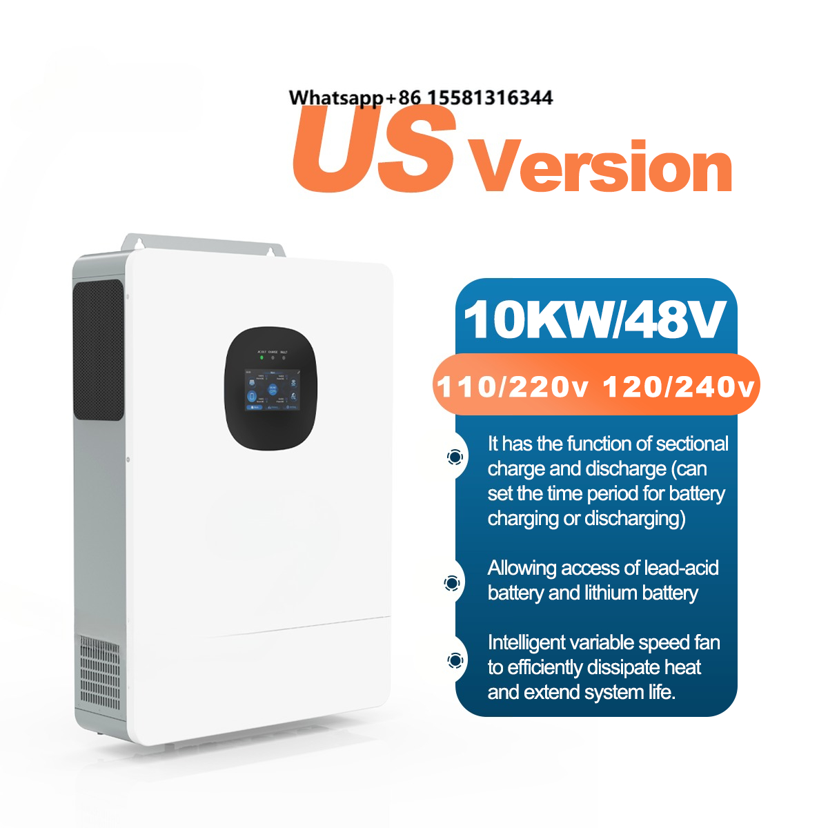 UNC 10KW 10KVA 110V/220V 51.2V - Split Phase Inverter 10Kw 110V 220V incelemesi ve fiyatı